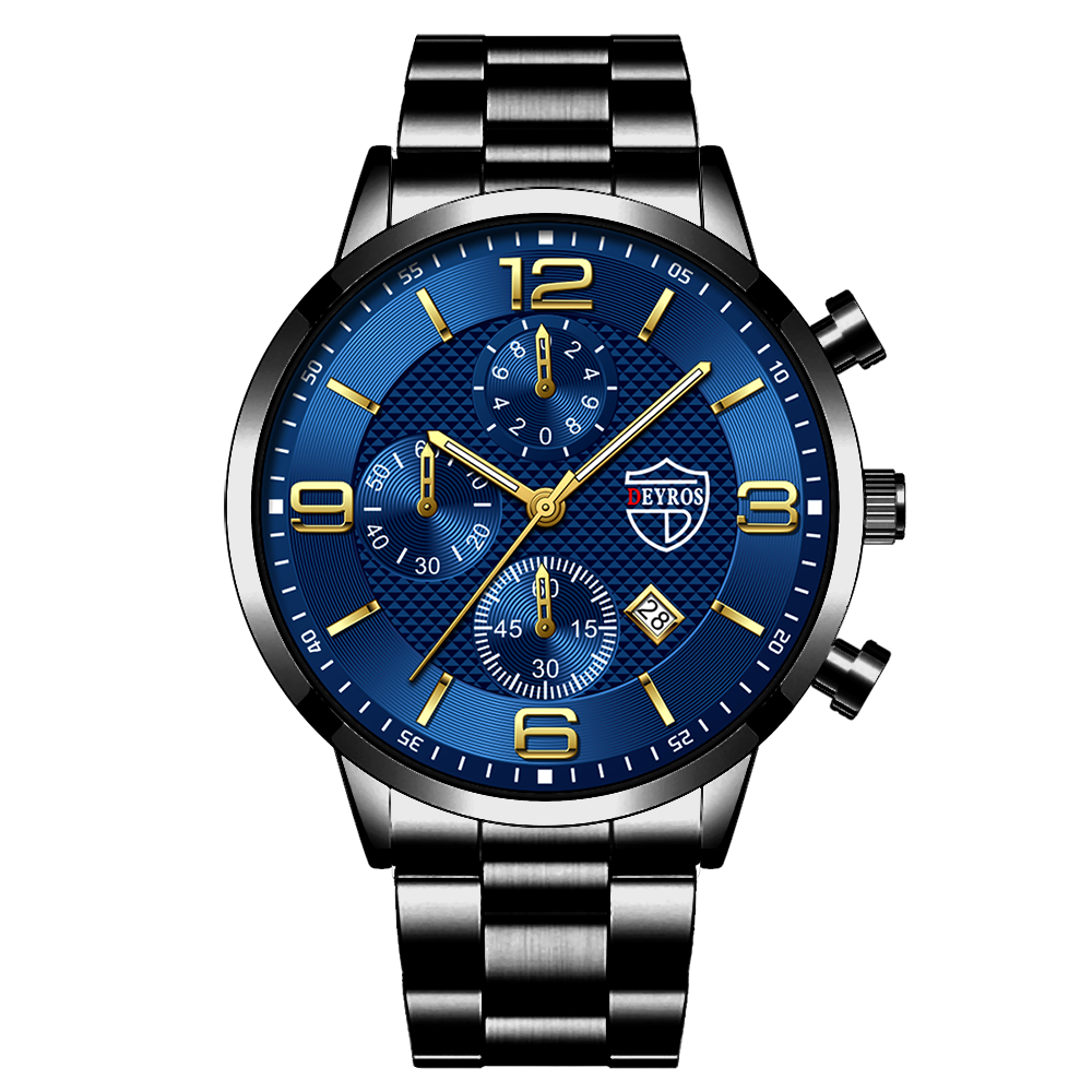 Luxury Mens Sports Casual Watches For Men Fashion Stainless Steel Calendar Quar image 4