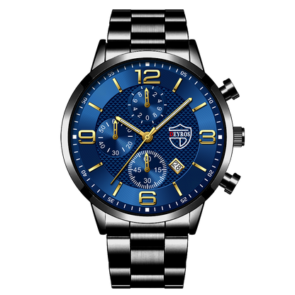 Luxury Mens Sports Casual Watches For Men Fashion Stainless Steel Calendar Quar image 4