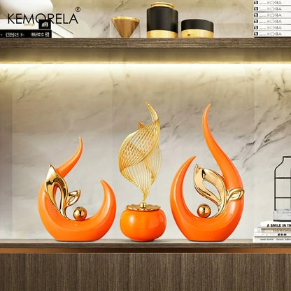 Ceramic Statue Nordic Creative Light Luxury Living Room Decoration Sculptures a image 6