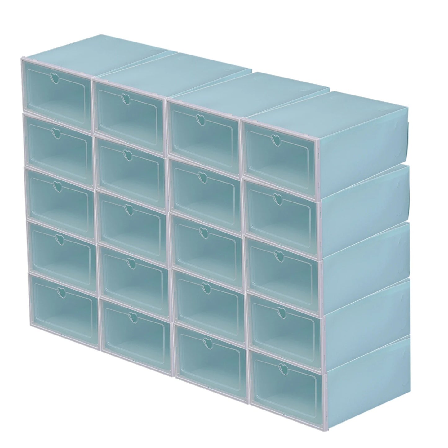 (20) Clear Shoe Storage Boxes Flip Plastic Stackable Sneaker Holder Organizer B image 2