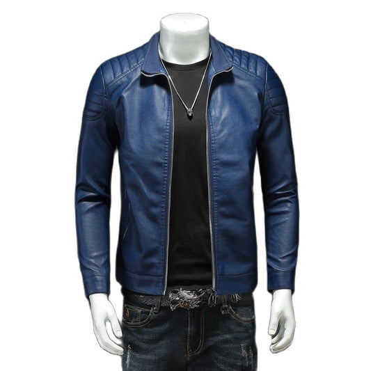 Men Autumn Brand New PU Leather Jacket Men Causal Vintage  Spring Outfit Design
