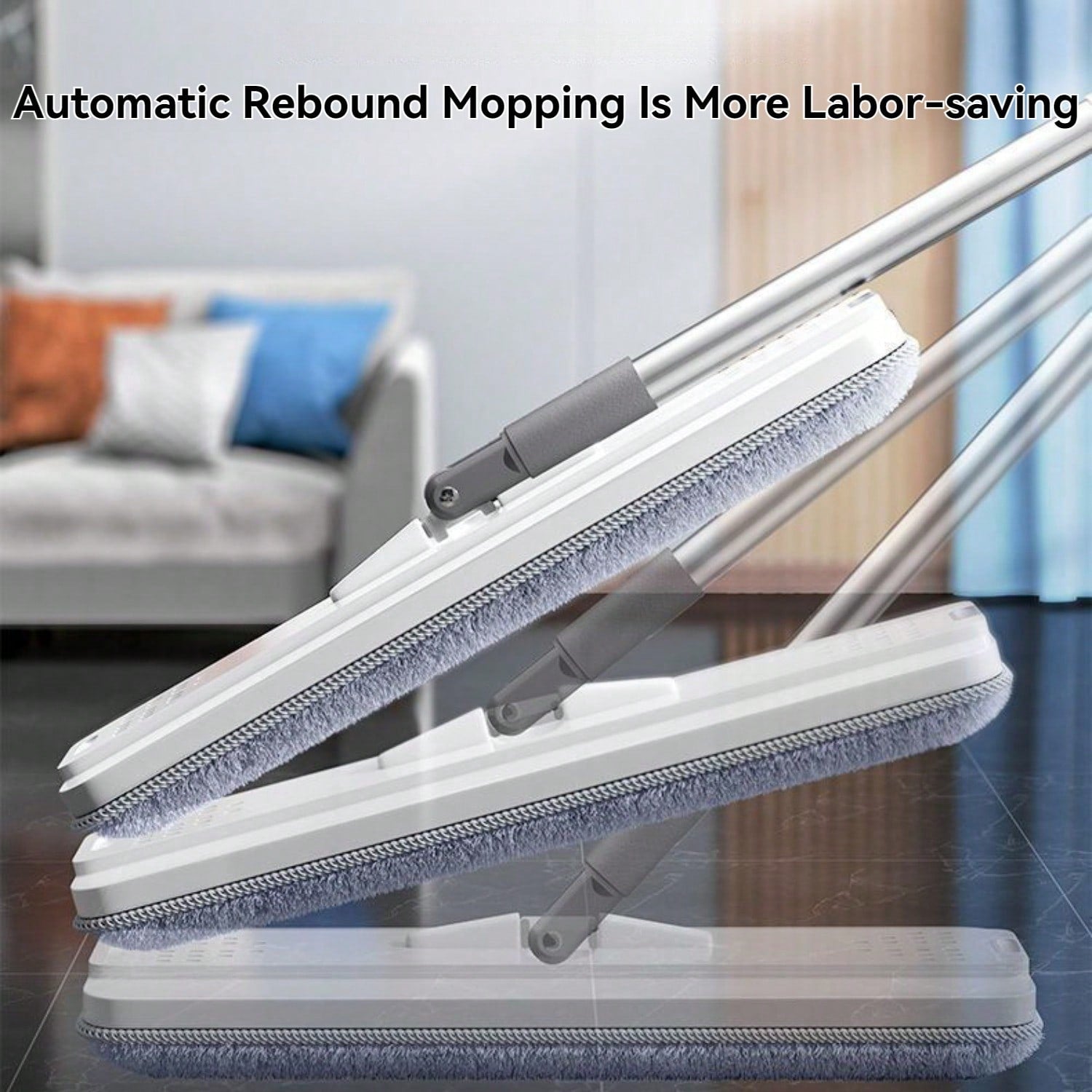 Mop and Bucket with Wringer Set for Home, Flat Mop and Bucket System for Floor  image 4