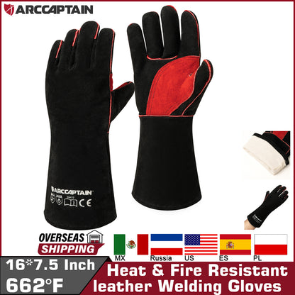 ARCCAPTAIN Welding Gloves Work Welder's Cowskin Leather Barbecue Glove Grill BB image 2