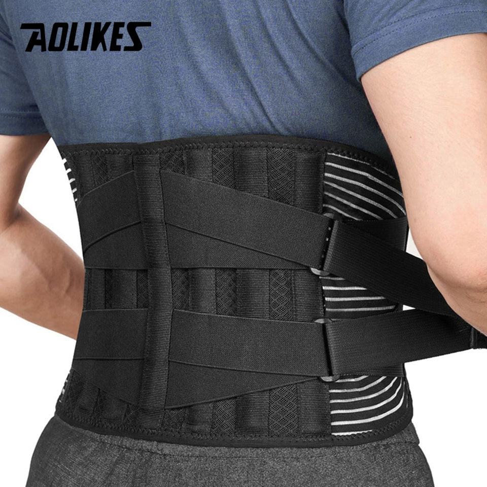 AOLIKES Lower Back Brace with 6 Stays Anti-skid Orthopedic lumbar Support Breat image 1
