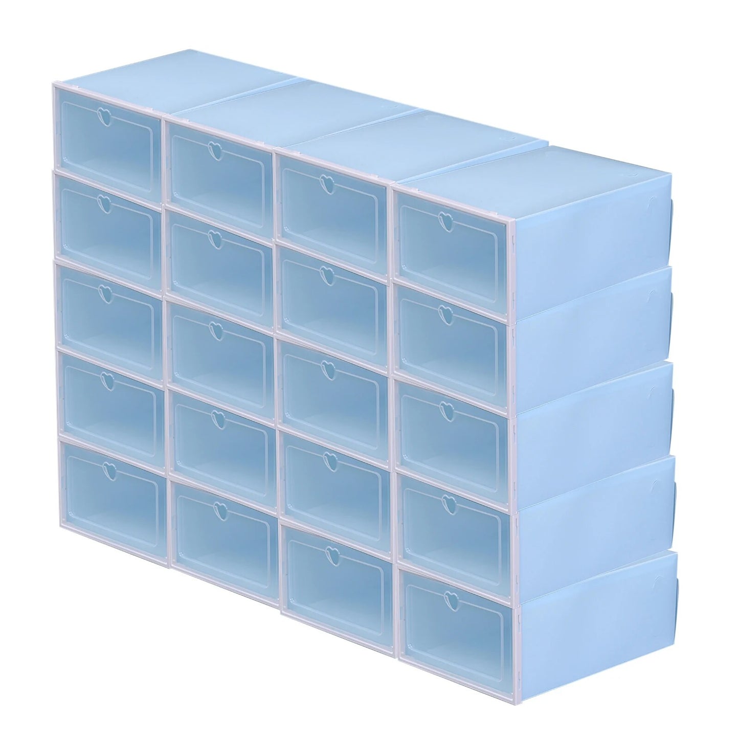 (20) Clear Shoe Storage Boxes Flip Plastic Stackable Sneaker Holder Organizer B image 5