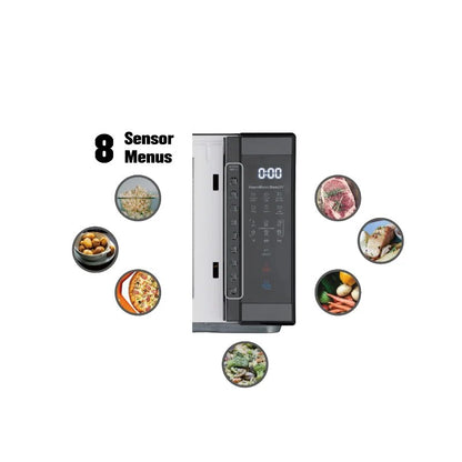 ZAOXI 1.1 Cu. Ft. Countertop Microwave Oven, 1000 Watts, Black Stainless Steel image 3