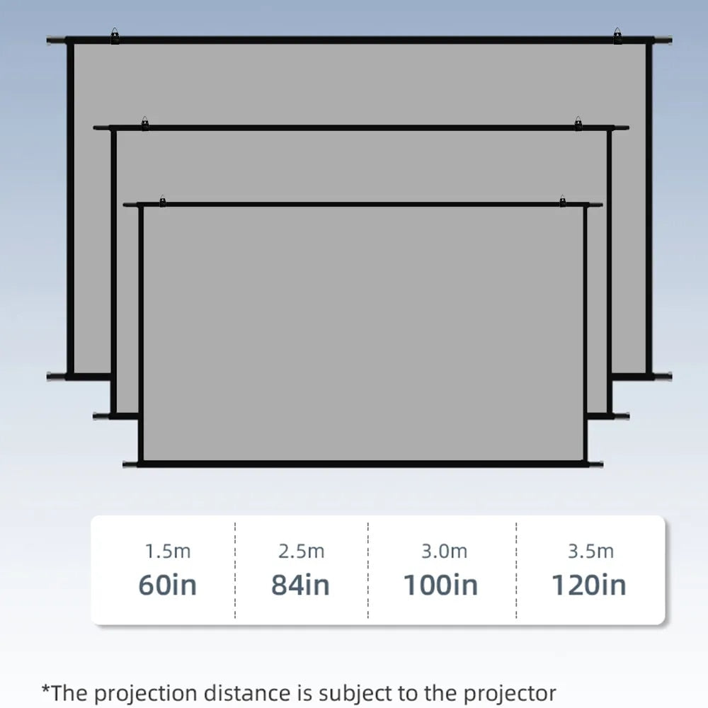VEIDADZ Projector Screen Wall Mounted Grey Anti-Light Resistant Reflective Fabr image 7