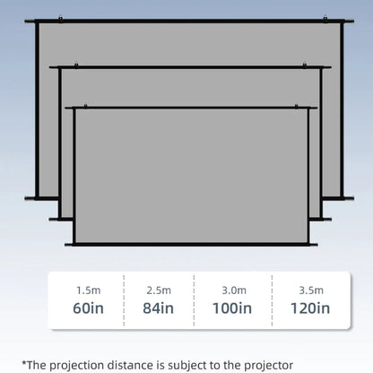 VEIDADZ Projector Screen Wall Mounted Grey Anti-Light Resistant Reflective Fabr image 7
