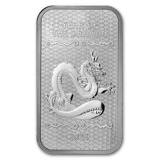 1 oz Silver Bar - 2024 APMEX Year of the Dragon (Series 2) image 0