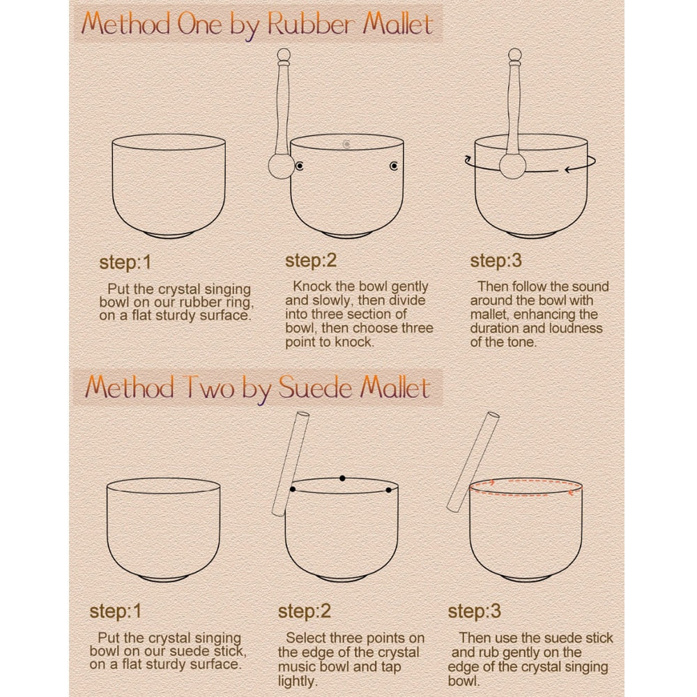 8" 10" Crystal Singing Bowl B/G Note Frosted Quartz Chakra Tibetan Singing Bowl image 6