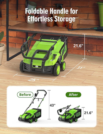 16 15 Amp Electric Dethatcher Scarifier, Lawn with 5-Position Depth Adjustment image 5