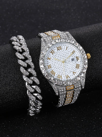 Diamond Men Women Watches Gold Watch Ladies Wrist Watch Luxury Rhinestone Unise image 0