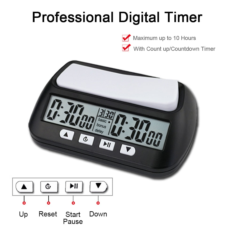 3-in-1 Multipurpose Portable  Chess Clock Digital Chess Timer Game image 3