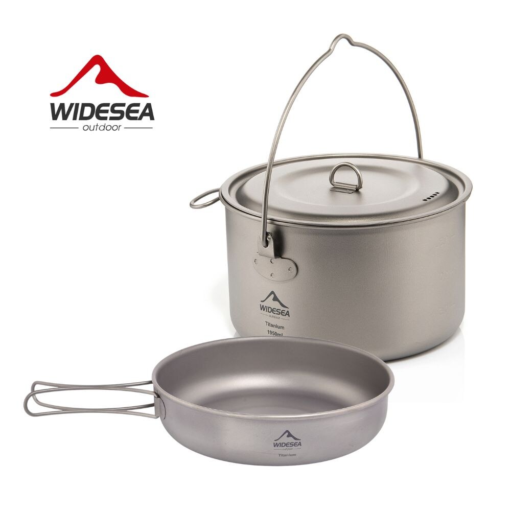 Widesea Camping Tableware Titanium Cookware Set Tourism Cauldron Outdoor Cookin image 0