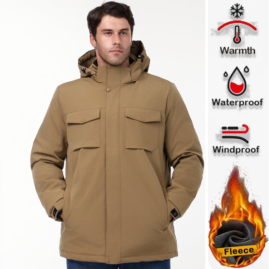 Winter Parka Men Windbreak Plus Thick Warm Windproof Fur Coats Male Military Ho image 0
