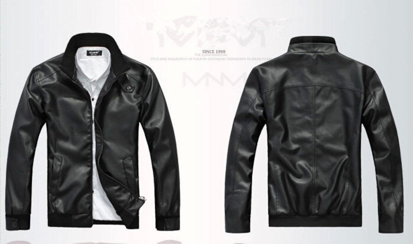 2023 Spring Autumn and Winter  Men's coats Slim Fit Motorcycle Men's Leather Jack image 6