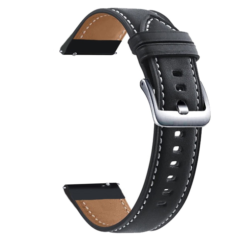 22mm 20mm Leather Bracelet For Samsung Galaxy Watch 3 41 45mm 46mm 42mm Strap F image 5