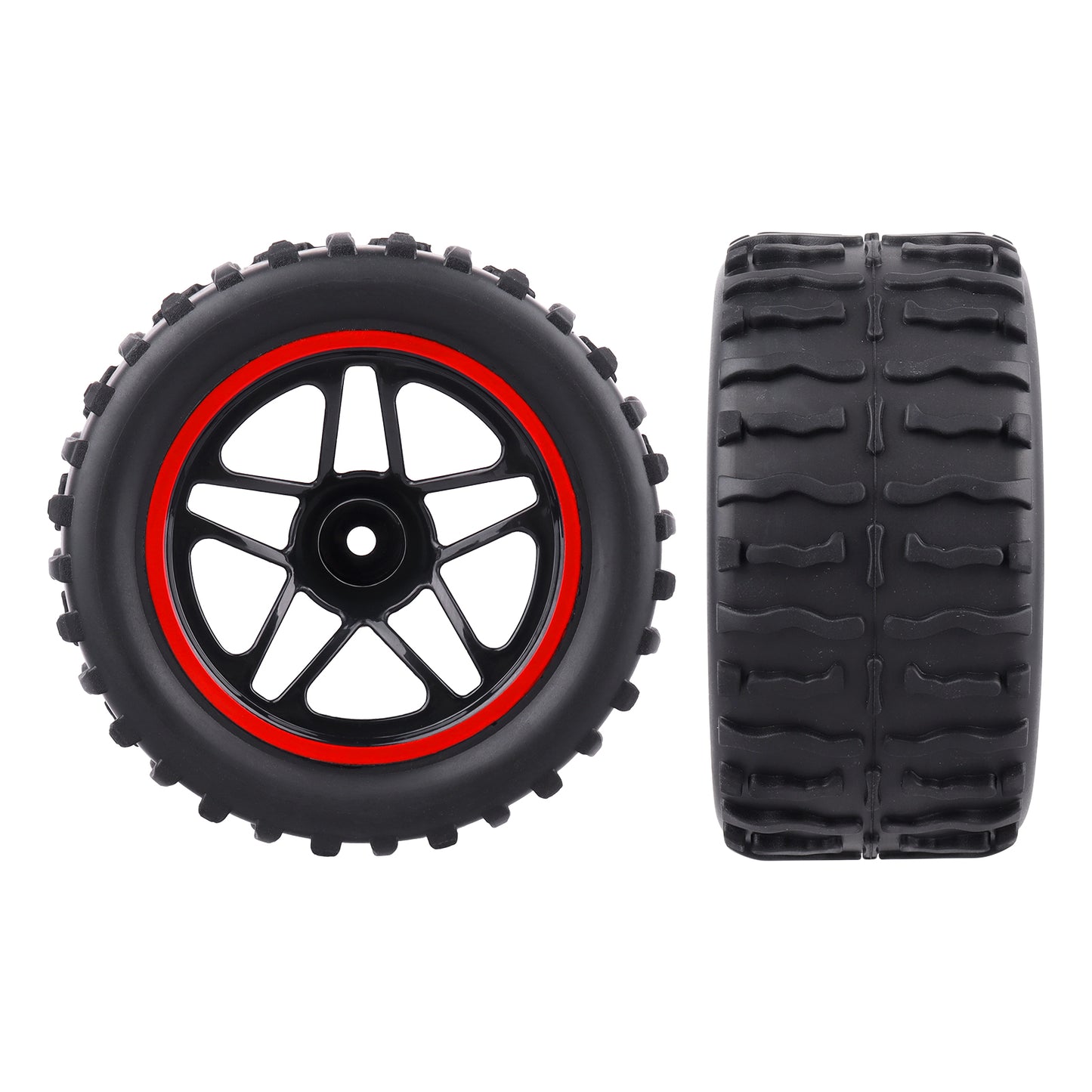 HobbyPark Glued 12mm Hex RC Truck Wheels Tires for 1/10 Traxxas Rustler 2wd 4x4 image 3