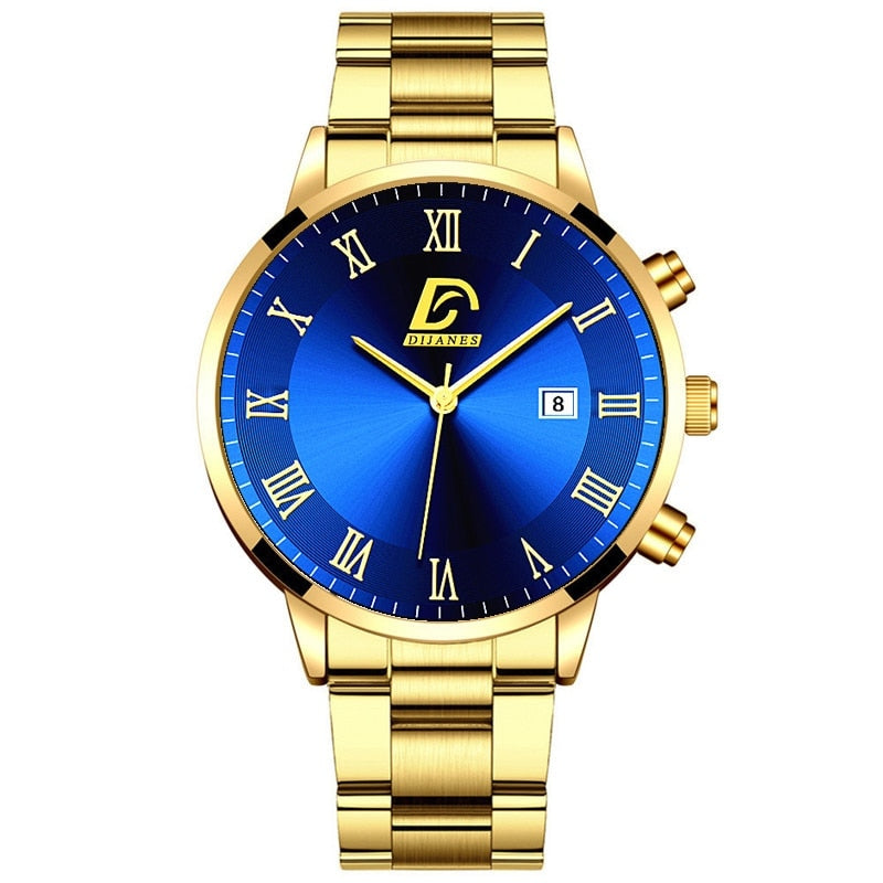 Fashion Mens Gold Stainless Steel Watches Luxury Minimalist Quartz Wrist Watch  image 1