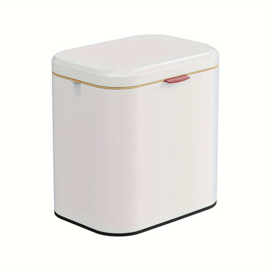 4L Stainless Steel Hanging Waste Bin with Lid - Wall Mounted Trash Can for Kitc image 0