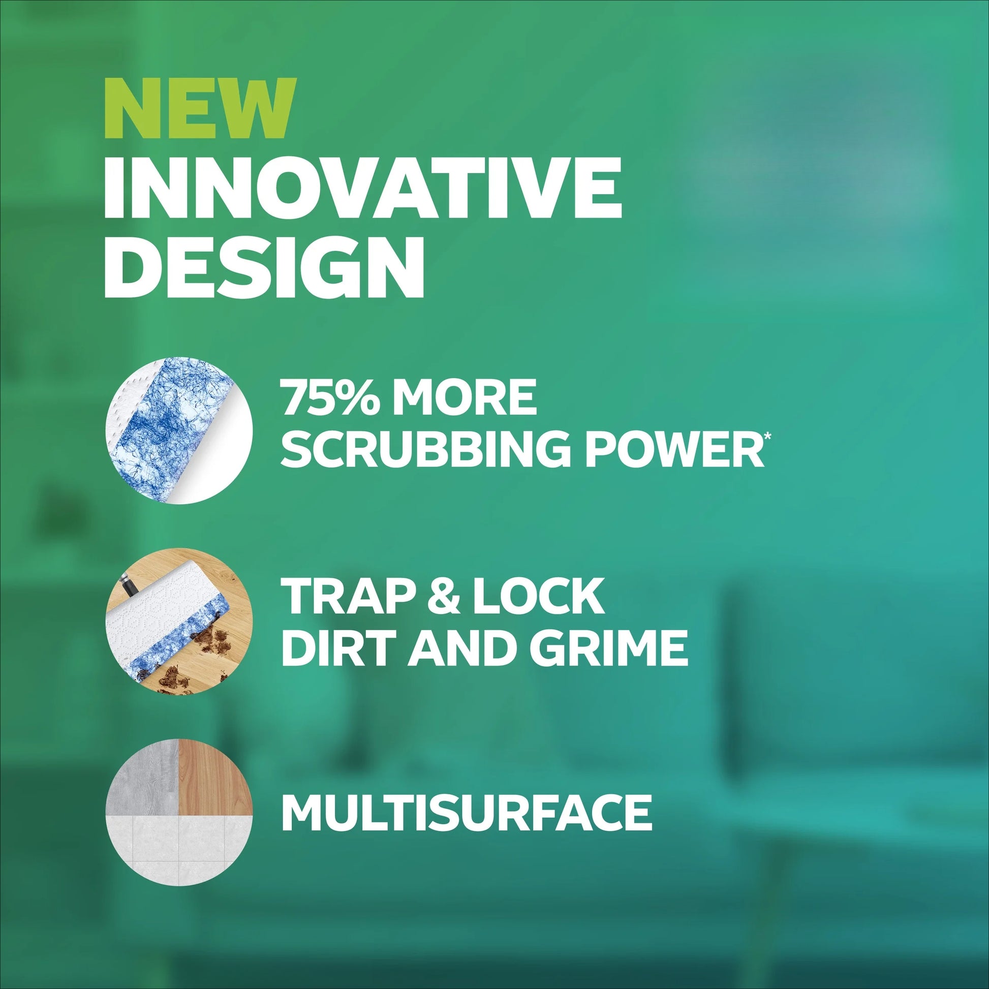 Heavy Duty Mop Wet Multi-Surface Cloth Refills for Floor Mopping and Cleaning,  image 1