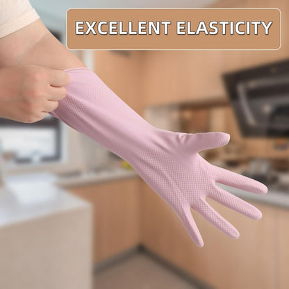Dishwashing Rubber Gloves Reusable Kitchen Gloves 2Pairs Cleaning Gloves for Wa image 12