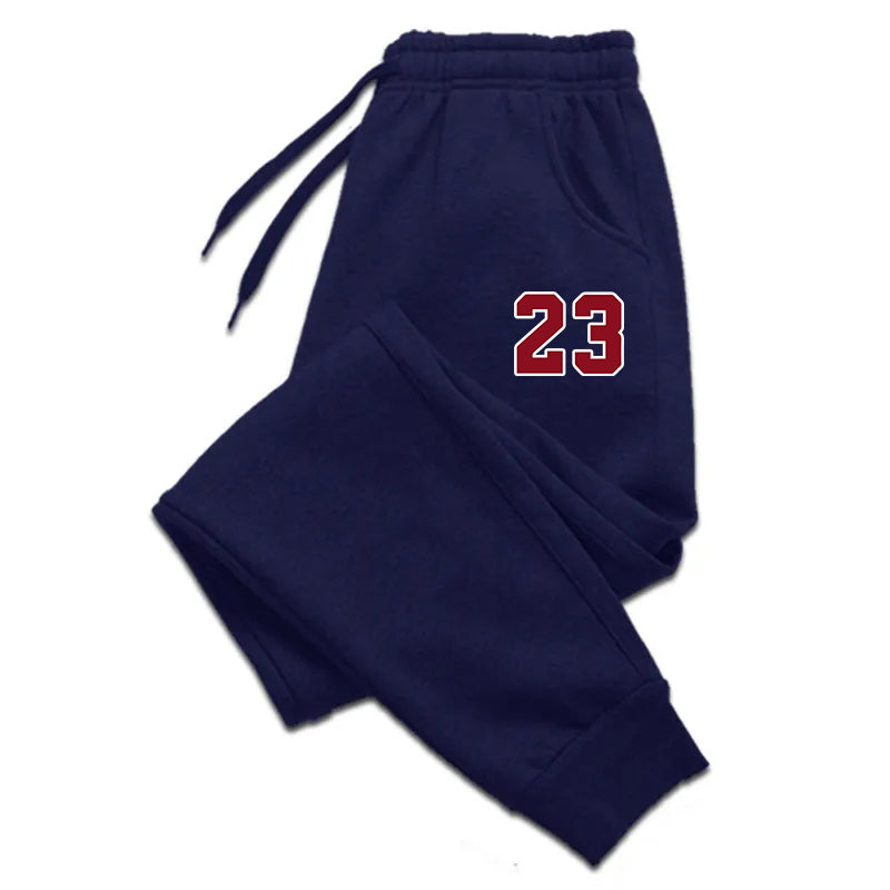 Men's Luxury Print Fleece Sweatpants Warm Jogging Pants Multiple PacksMale Outd image 2