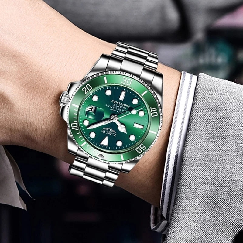 NEW Top LIGE Brand Casual Fashion Watches for Man Sport Military Full Steel Wri image 9