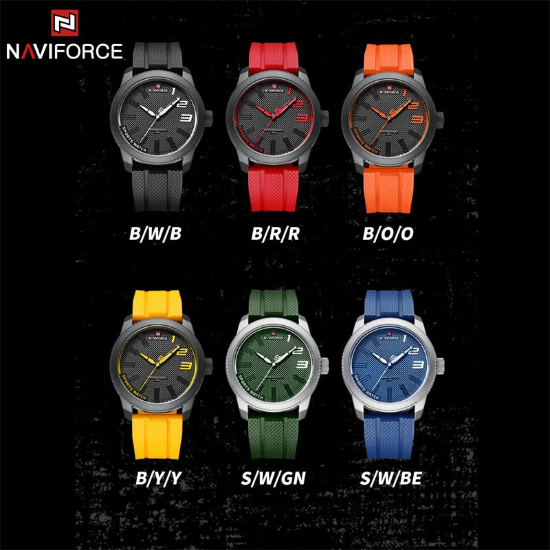 NAVIFORCE Top Luxury Brand Quartz Watch Men Silicone Strap Military Watches 30A image 8