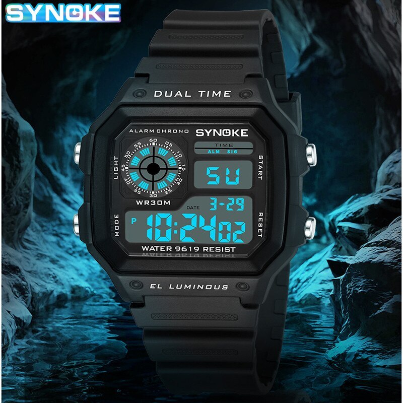 SYNOKE Digital Watches Men Sports Luminous Multifunction Waterproof Chrono Wris image 1
