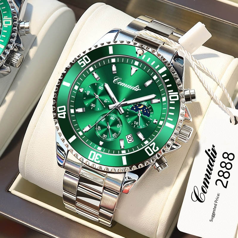 Top Brand Watch for Men Multi-dial Waterproof Sports Male Stainless Steel Quart image 2