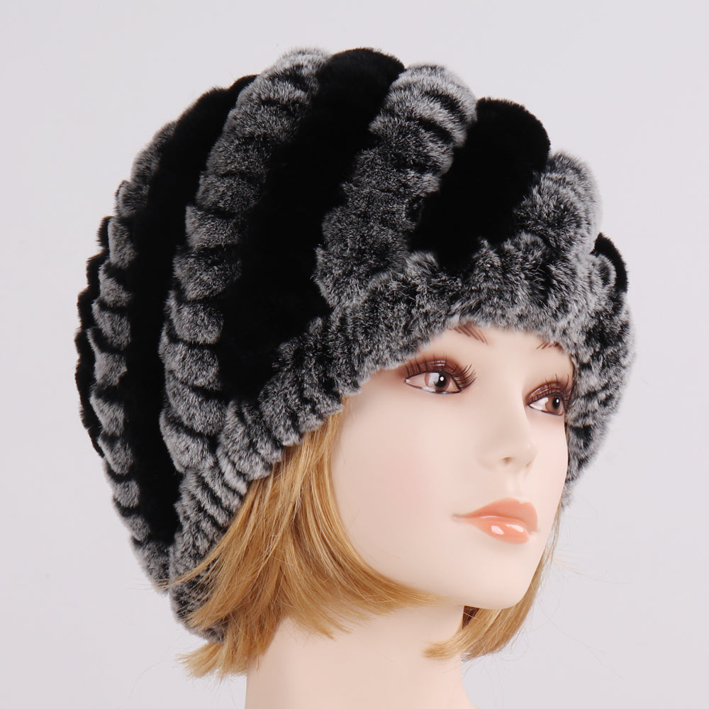Lady Winter 100% Natural Real Rex Rabbit Fur Hat Women Soft Rex Rabbit Fur Cap  image 31