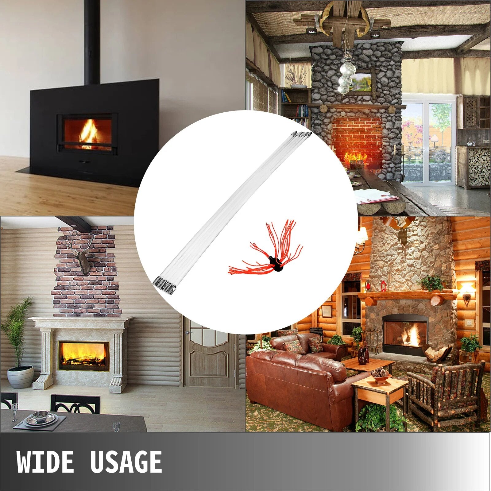 VEVOR Chimney Cleaner Sweep Kit Nylon Electrical Drill Drive Flexible Rod Rotar image 9