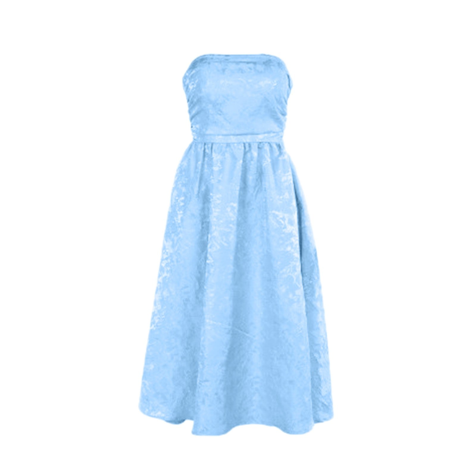  Strapless Party Dresses for Women Summer Elegant Off Shoulder Jacquard Mid image 9