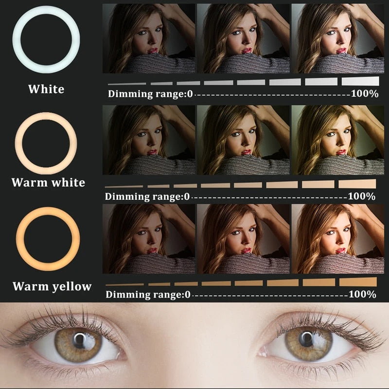 22" LED Light Rings 3200-6500K Color Temperature 0-100% Brightness With 2M Powe image 6