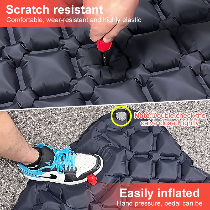 Outdoor Camping Inflatable Mattress Sleeping Pad With Pillows Ultralight Air Ma image 11