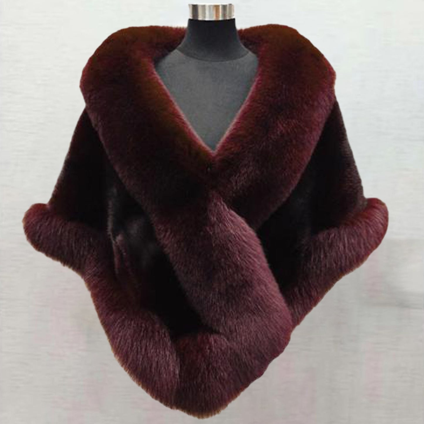 Elegant White Faux Fur Wraps Shawl Autumn Winter Wedding Bridal Evening Party W image 3