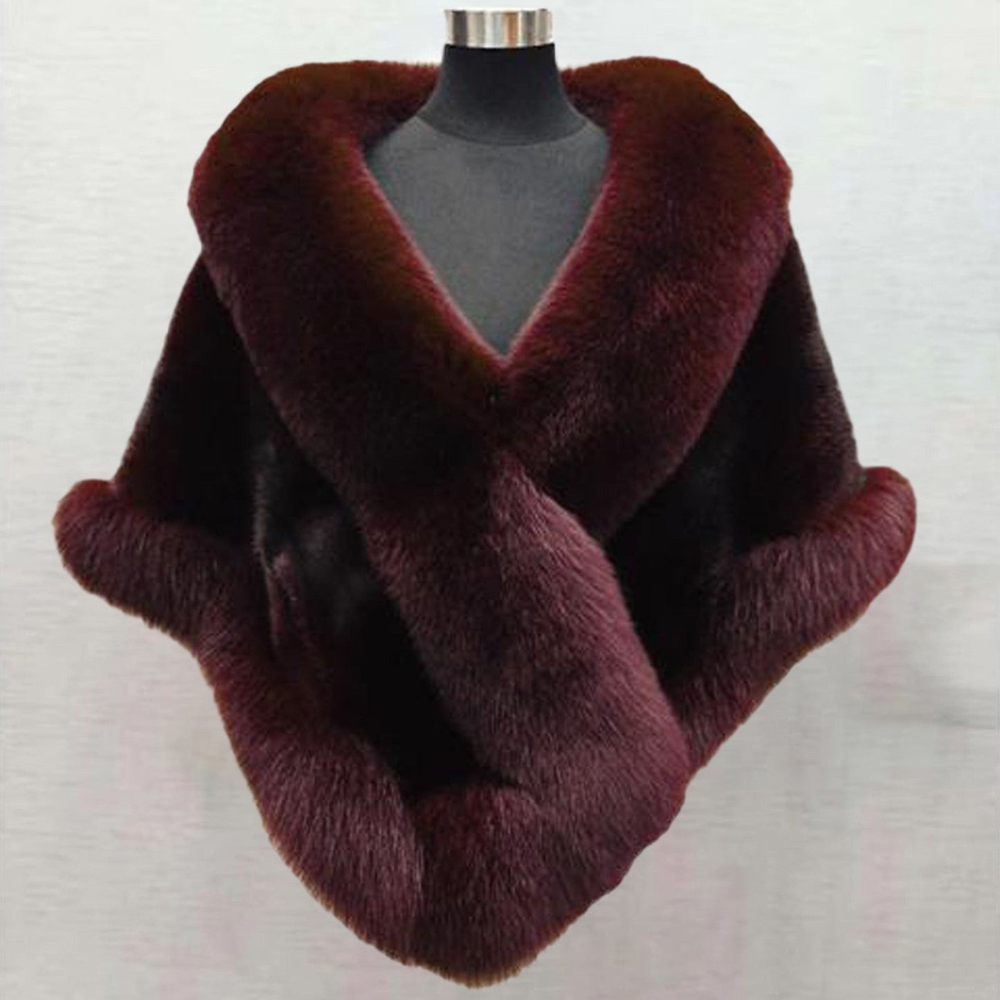 White Faux Fur Wraps Shawl Autumn Winter Wedding Bridal Evening Party W