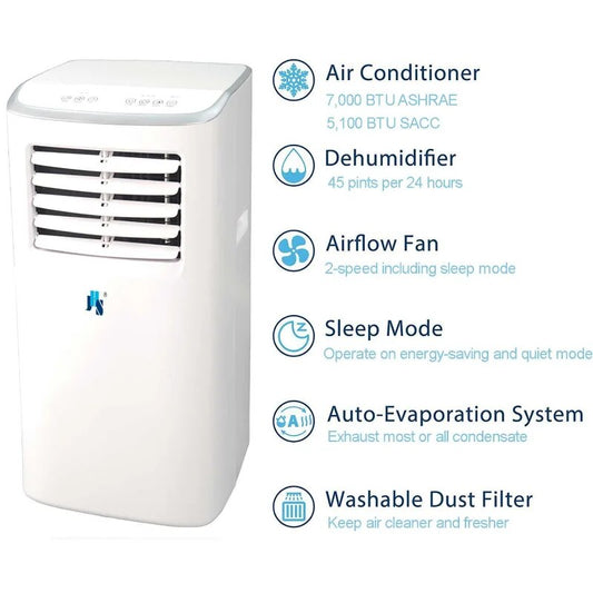 3-in-1 8,000 BTU Portable Air Conditioner with Dehumidifer, Fan | Remote Contro image 0