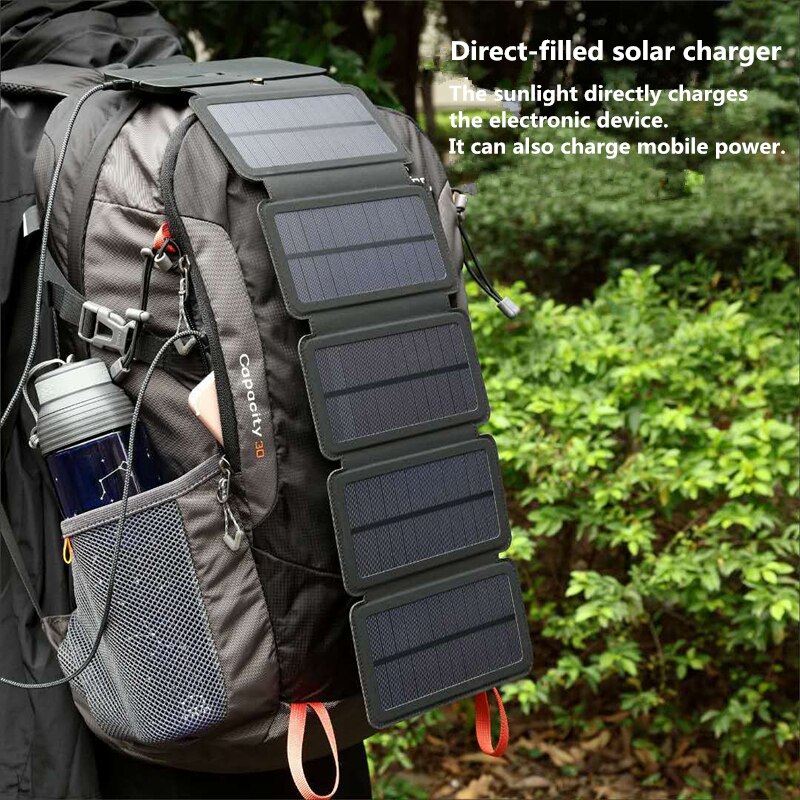 Outdoor Multifunctional Portable Solar Charging Panel Foldable 5V 2.1A USB Outp image 1
