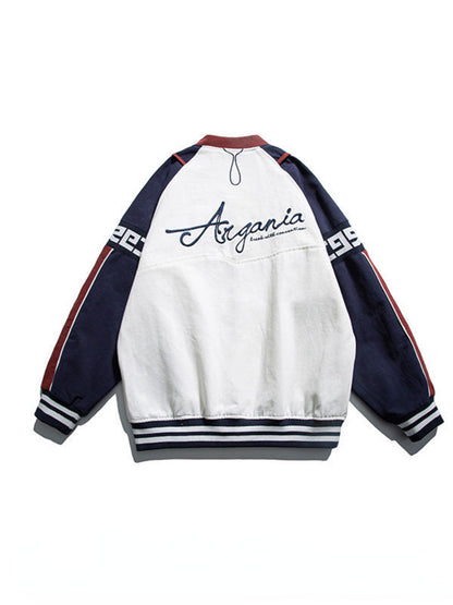 Vintage Y2k Letter Embroidered Jacket Coat Men's Street Trend Wild Pilot Baseba image 4