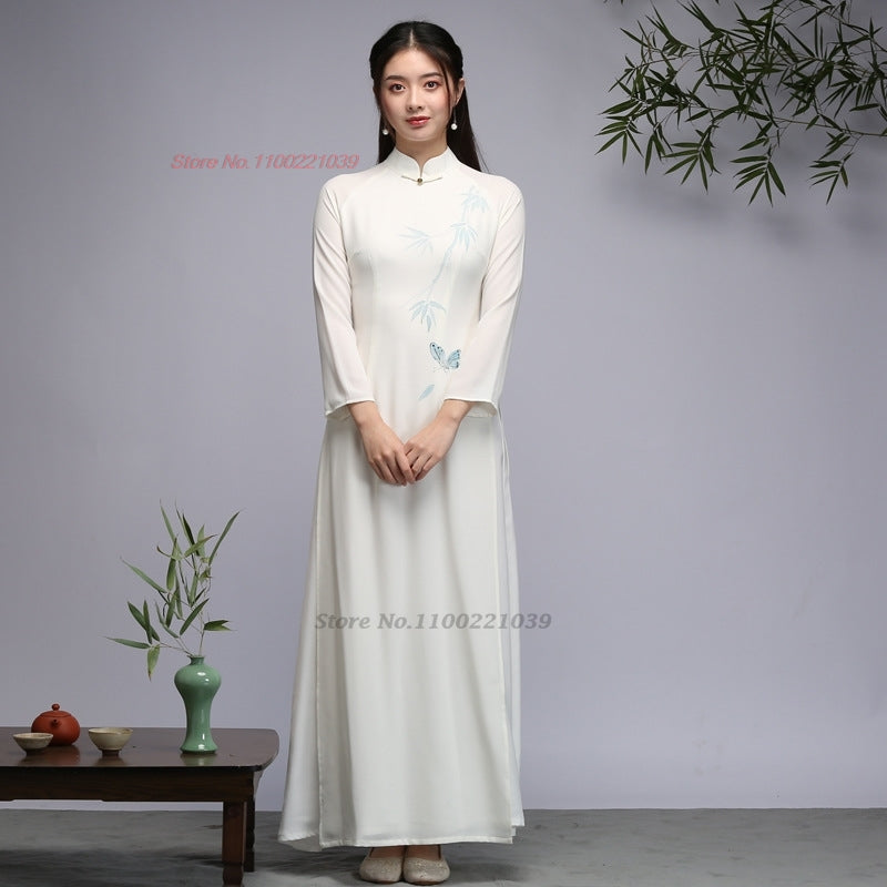 2024 vietnam dress aodai improved cheongsam vietnam traditional dress national