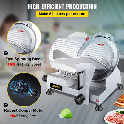 VEVOR 10 " Blade Electric Food Slicer Cutter Grinder Meat Slicer Machine for image 5