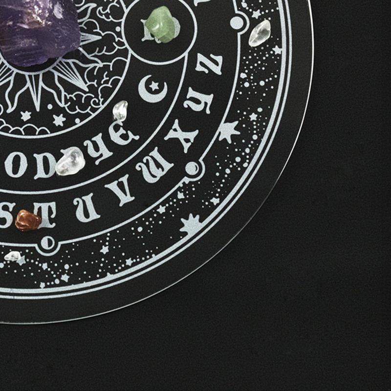 8.6in Clear Acrylic Divination Pendulum Decision Scrying Board With Moon Star M image 0