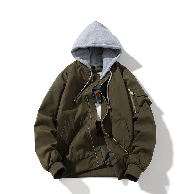 Men Bomber Jacket Autumn Winter Pilot Jacket Women Fashion Solid Baseball Coat  image 8