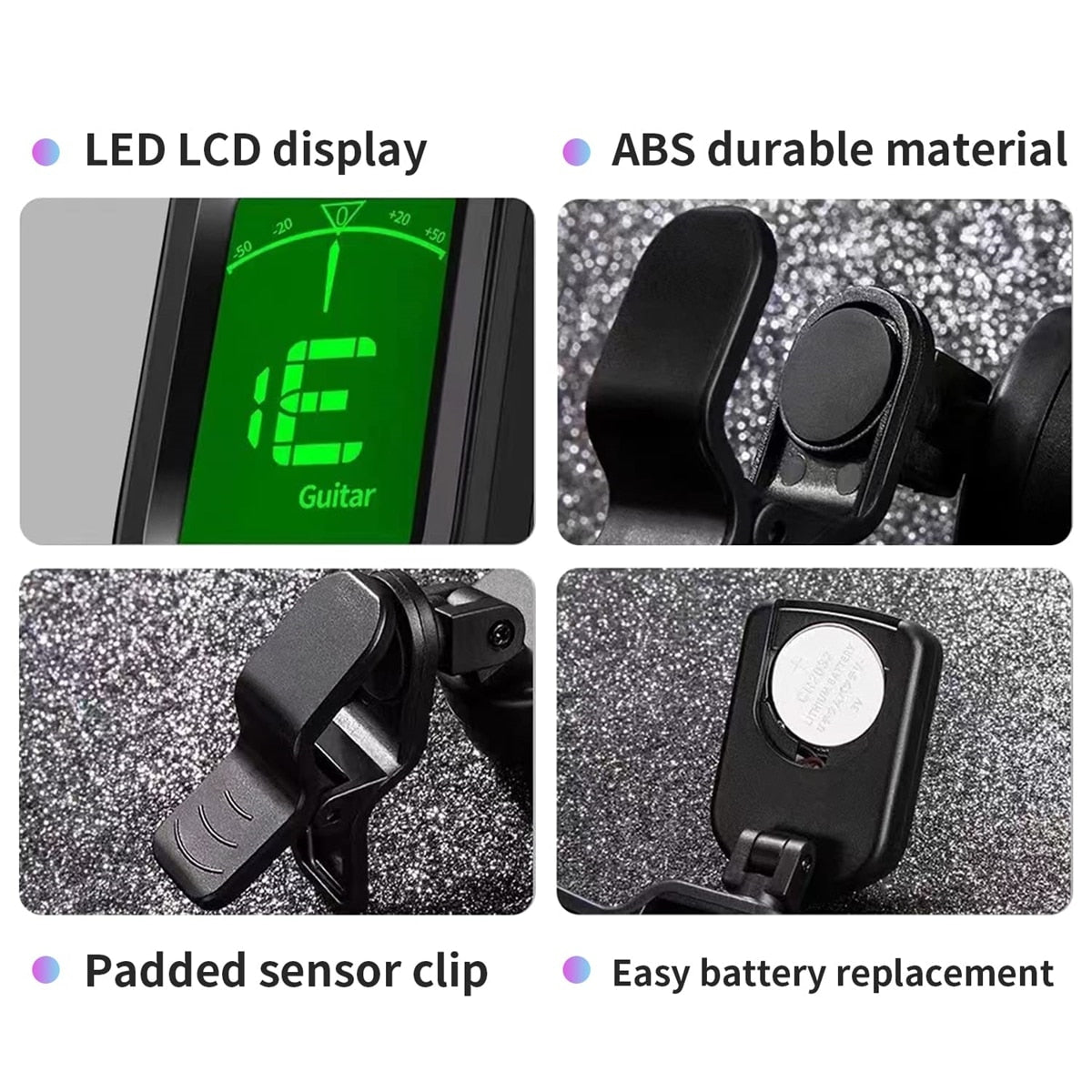 Guitar Tuner For All Instruments Clip on Electronic Tuner for Guitar Bass Ukule image 4