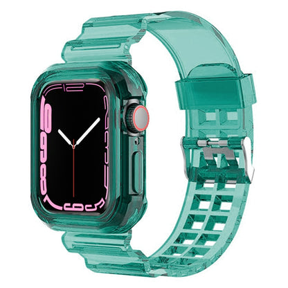Clear Band + Case for Apple Watch 8 7 6 SE 5 3 2 Soft Transparent silicone Stra image 3