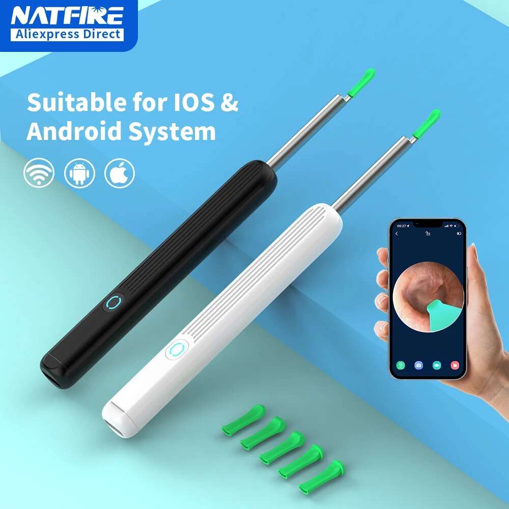 Wireless Visual Ear Wax Removal Safe Endoscope Earpick with Camera 1080P Lumino