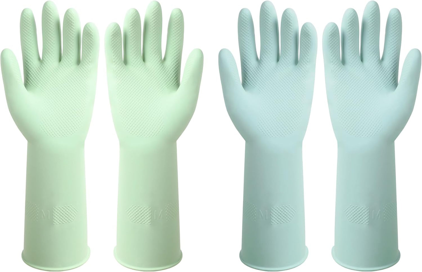 Dishwashing Rubber Gloves Reusable Kitchen Gloves 2Pairs Cleaning Gloves for Wa image 1