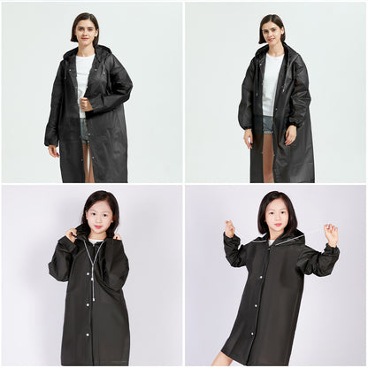 Women Waterproof Long Raincoat Waterproof Hooded EVA Rain Jacket Man Poncho Out image 4